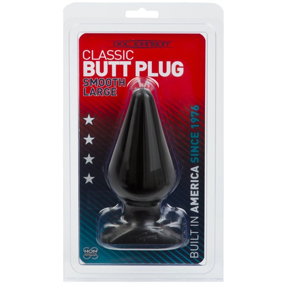 Classic Smooth Butt Plug Large Black