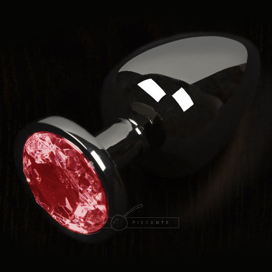 Dolce Piccante Graphite Style Small Anal Plug With Red Gem