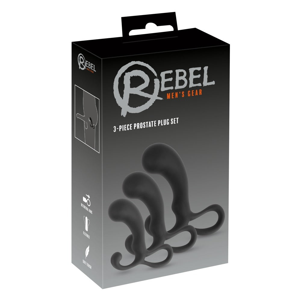 Rebel Mens Gear 3 Piece Prostate Plug Set